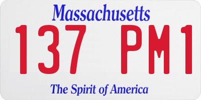 MA license plate 137PM1