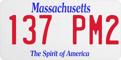 MA license plate 137PM2