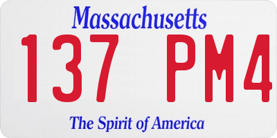 MA license plate 137PM4