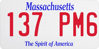 MA license plate 137PM6