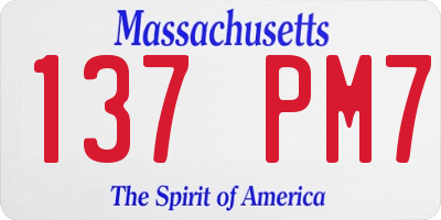 MA license plate 137PM7