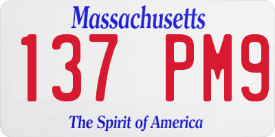 MA license plate 137PM9