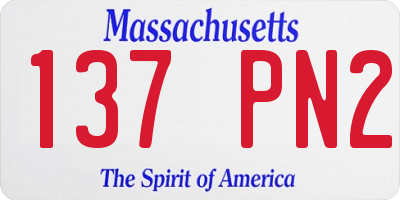 MA license plate 137PN2