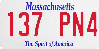 MA license plate 137PN4