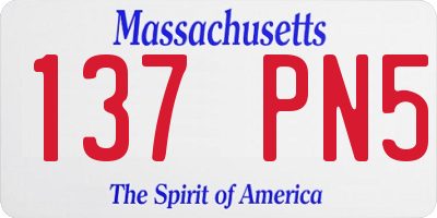MA license plate 137PN5