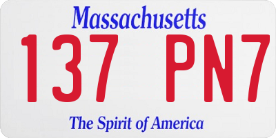 MA license plate 137PN7