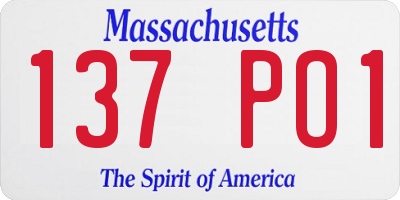 MA license plate 137PO1