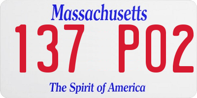 MA license plate 137PO2