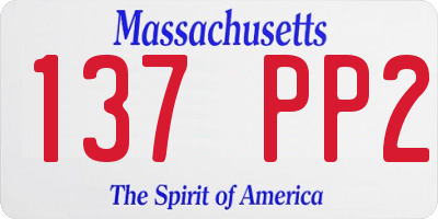 MA license plate 137PP2