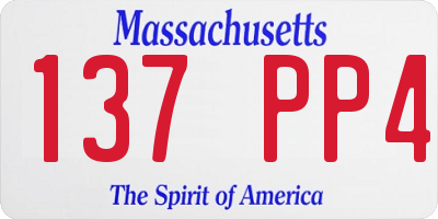 MA license plate 137PP4