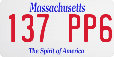 MA license plate 137PP6