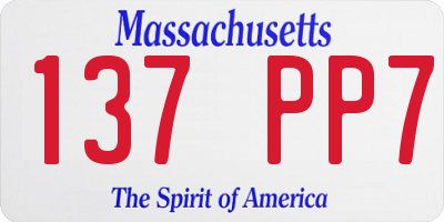 MA license plate 137PP7