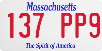 MA license plate 137PP9