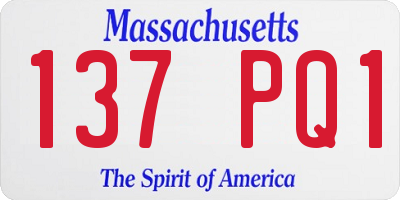 MA license plate 137PQ1