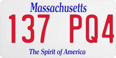 MA license plate 137PQ4