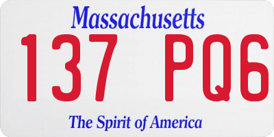 MA license plate 137PQ6