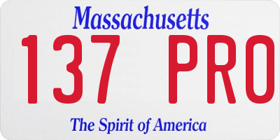 MA license plate 137PR0