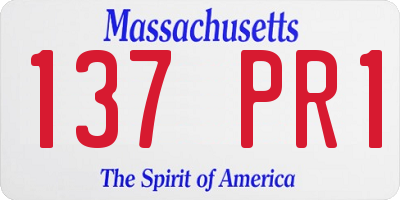 MA license plate 137PR1