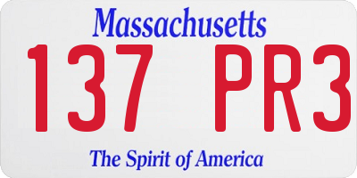 MA license plate 137PR3