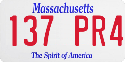 MA license plate 137PR4