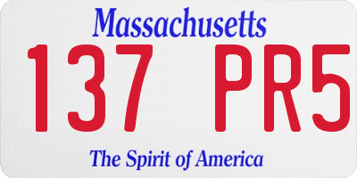 MA license plate 137PR5