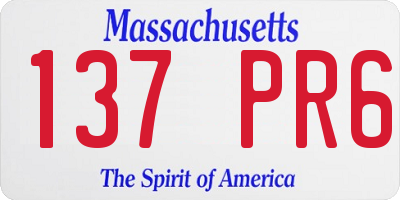 MA license plate 137PR6