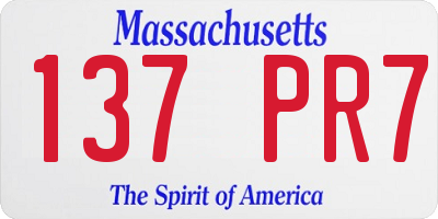 MA license plate 137PR7