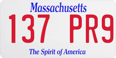 MA license plate 137PR9