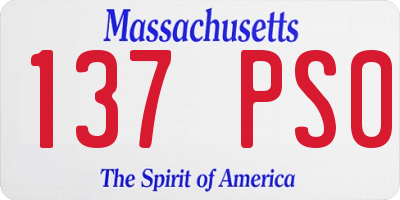 MA license plate 137PS0