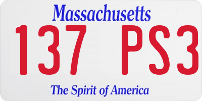 MA license plate 137PS3