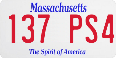 MA license plate 137PS4