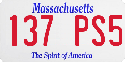 MA license plate 137PS5