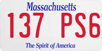 MA license plate 137PS6