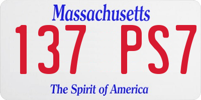 MA license plate 137PS7