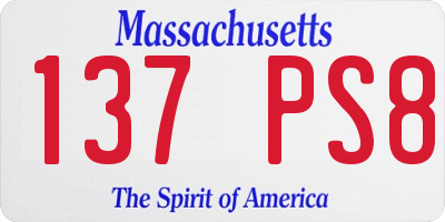 MA license plate 137PS8