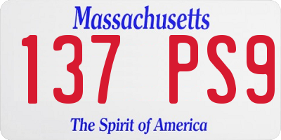 MA license plate 137PS9