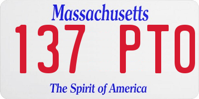 MA license plate 137PT0