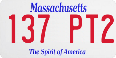 MA license plate 137PT2
