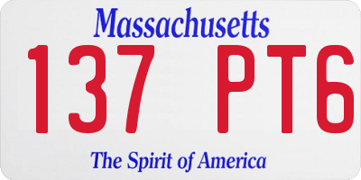 MA license plate 137PT6