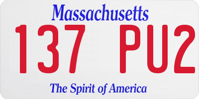 MA license plate 137PU2