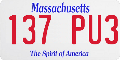 MA license plate 137PU3
