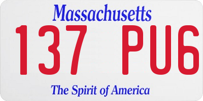 MA license plate 137PU6