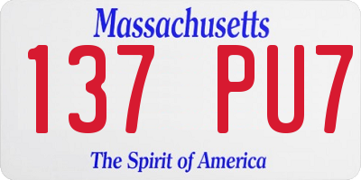 MA license plate 137PU7