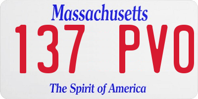 MA license plate 137PV0
