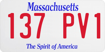 MA license plate 137PV1