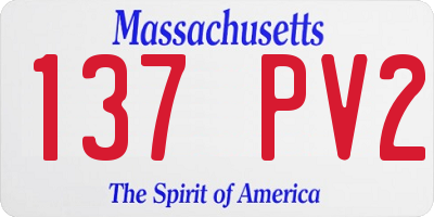MA license plate 137PV2