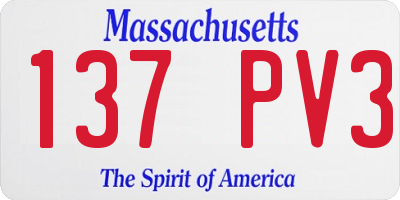 MA license plate 137PV3