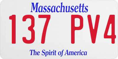 MA license plate 137PV4