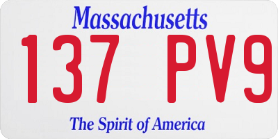 MA license plate 137PV9