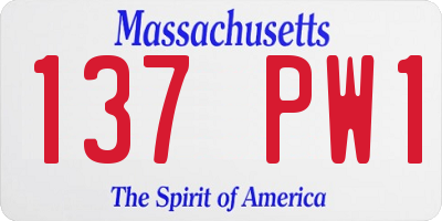 MA license plate 137PW1